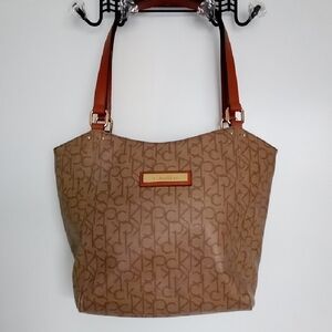Calvin Klein Tan Monogram Shoulder Bag